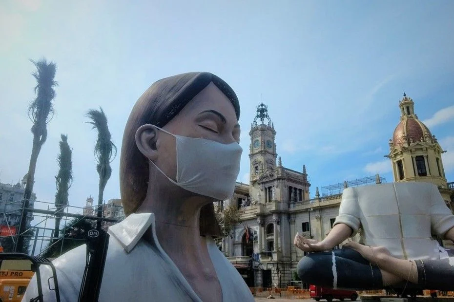 Falla Ajuntament Valéncia 2020 Covid-19