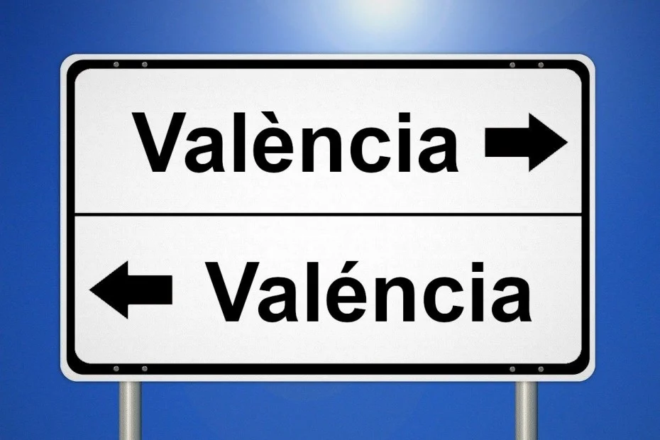 Senyal Valéncia blanca, dos accents